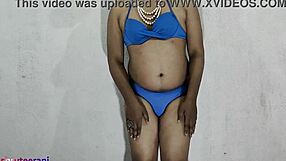 She says, watch me crossdress in this blue bikini, part 2