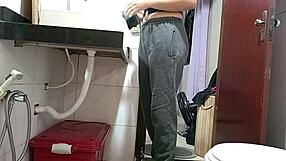 maid gets caught in bathroom while sucking boss's cock and taking it doggystyle