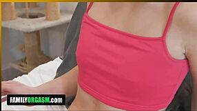 in this family clip, stepdaughter is pinched for not wearing green costumes.