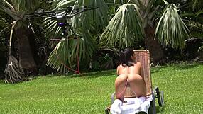 Camsoda milf flashes cock and helps young guy cum in public during spring break