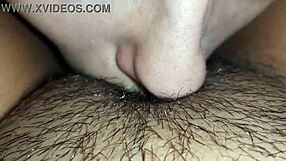 lesbian hairy pussy eating close up 😍