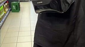 Sloppy deepthroat footjob and rimming follow public flashing and risky elevator blowjob.