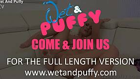 Hot blonde feels intense orgasm with glass dildo