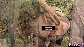 Tattooed Shemale Debutante Tugs On Her Dick