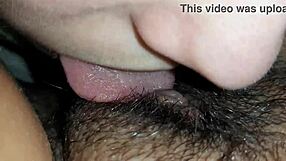 lesbian hairy pussy eating close up 😍