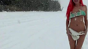 lets cool down in the garden, skinny girls with small tits get naked, flash shaved pussies, and orgasm outdoors