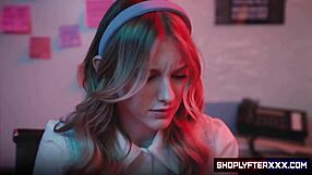 Perverted Principal Tricks To Fuck Sexy Shoplifter As Security Guard