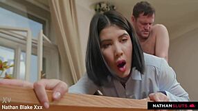 Naughty teen 18+ thief lady dee caught & punished by her stepdad 😈