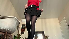 Trying on a new pair of heels.