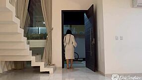 Seduced delivery guy after food order, creampied his big cock