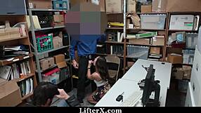 Caught Shoplifting? Cop Fucks Teen Hard