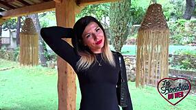 Gwen, beautiful woman, enjoys her time