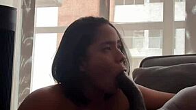 My stepfather's huge cock enters my tight little mouth in amateur couple scene