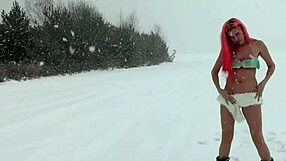 lets cool down in the garden, skinny girls with small tits get naked, flash shaved pussies, and orgasm outdoors