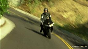 brunette babe bends over for agent motivation