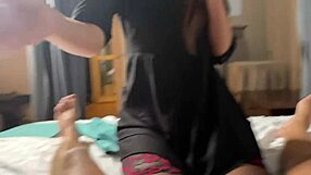 Sloppy deepthroat footjob and rimming follow public flashing and risky elevator blowjob.