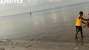 having fun on the beach with friends