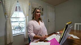 my hot step-mom uses my cock for her video