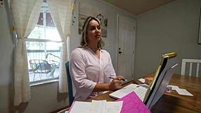 my hot step-mom uses my cock for her video