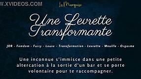 Watch this transforming french furry doggy style scene.