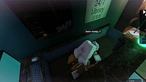 Fucked cute femboy librarian in library