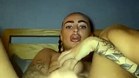 Tattooed Goth Slut Fingers Herself Raw