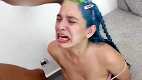 Filthy Blonde Whore Gags on Big Cock