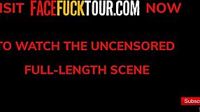 Filthy Blonde Whore Gags on Big Cock