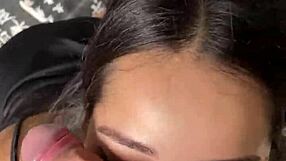 Cute girlfriend gives sloppy blowjob to big dick.