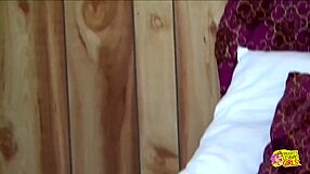 Blonde kisses brunette's small tits and licks her hairy pussy intensely