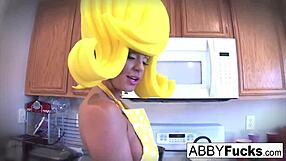 surreal kitchen dress up with abigail and her giant cucumber