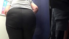 camera watches big ass milf in satin panties changing