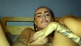 Tattooed Goth Slut Fingers Herself Raw