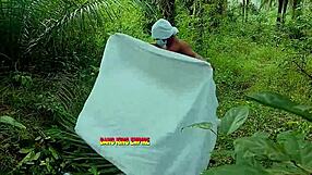 I made her cum twice loudly in the bush with my big cock