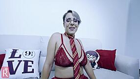 Cosplay hogwarts student surprises with a big toy fuck scene