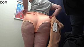 camera watches big ass milf in satin panties changing