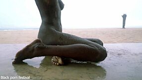 Skinny Ebony Girl Dances Naked In Rain At Village Ranch