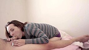 Sucking Hard and Swallowing Cum in Homemade Scene