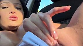 Lina Nakamura sucks and rides John Coffee's big black cock in the parking lot