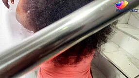 Girlfriend cums multiple times on stairs