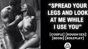 In the forest he dominates his girlfriend in a bdsm roleplay leading to rough orgasm