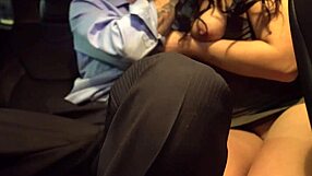 Selena rose gives intense backseat blowjob with cumshot