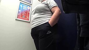 camera watches big ass milf in satin panties changing