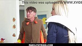 Hot Family Thanksgiving Dinner Turns Into Group Sex With Stepmom, Stepson, Stepdaughter, And Stepdad
