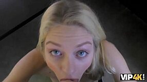 Vip4k features a pretty blonde Allie Rae in a casting interview with an agent