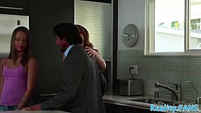 busty milf sharing dick with roundass teen 18+ in a wild threesome