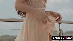 Confident Ukrainian Teen Kate Chromia Poses And Strips On Balcony