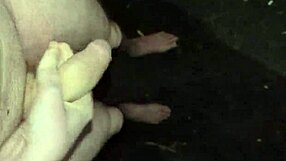 masturbating outside at night with big cock