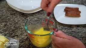 Having breakfast with my stepmom, kymber leigh, in the step family series