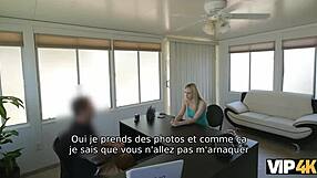 Vip4k features a pretty blonde Allie Rae in a casting interview with an agent